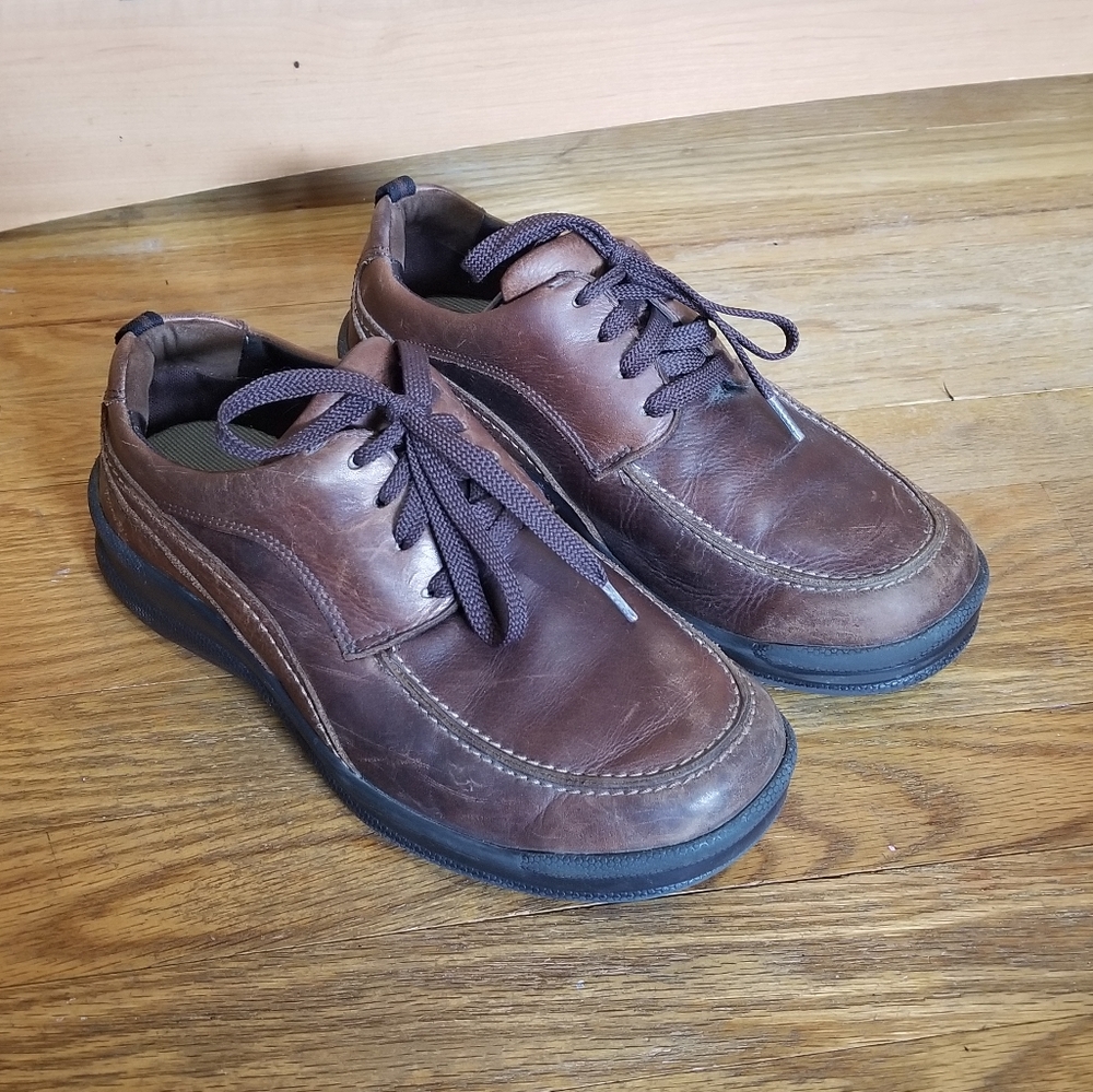 SAS Men's Move On Lace Up Brown Sz 7W Comfort Shoe Worn In Cushioned Ins…
